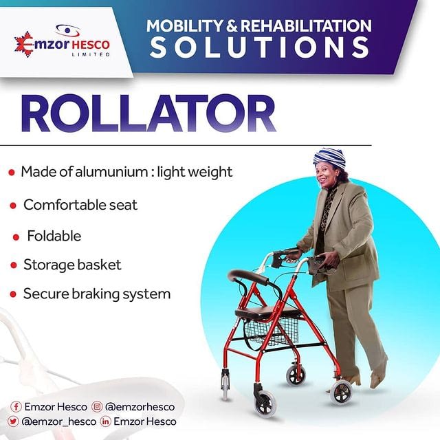 rollator, MOBILITY AND REHABILITATION SOLUTIONS &#8211; ROLLATOR, Emzor Hesco