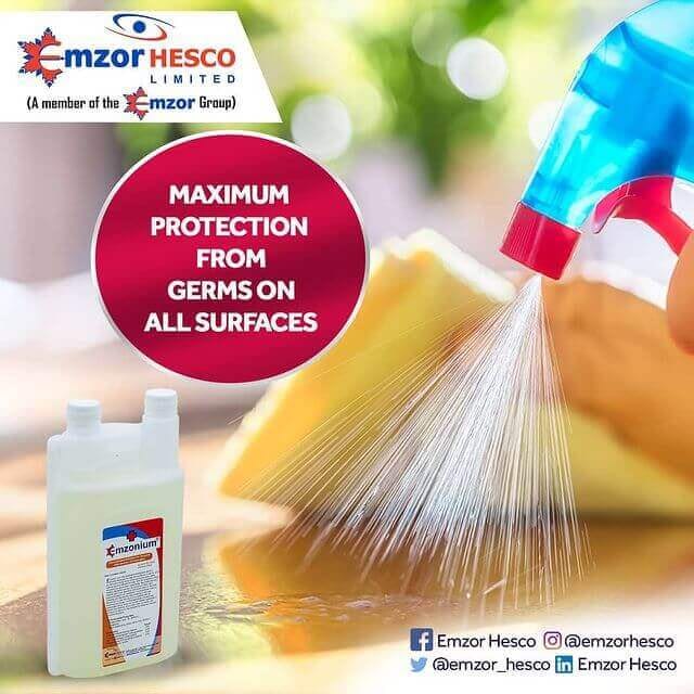 Surfaceprotection sanitizer disinfectant spray #coronavirus emzomium, Maximum Protection from germs on all Surfaces with EMZONIUM, Emzor Hesco
